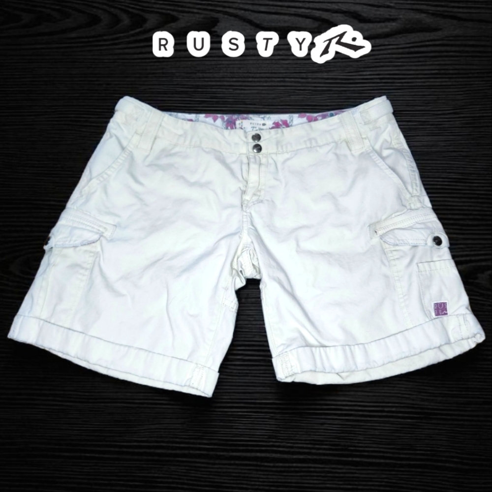 RUSTY SUPPLY CO. Cream Cargo Shorts - 12